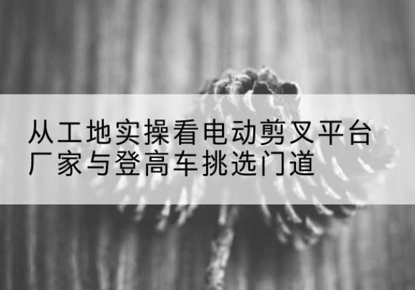 新田电动剪叉升降平台厂家-从工地实操看电动剪叉平台厂家与登高车挑选门道